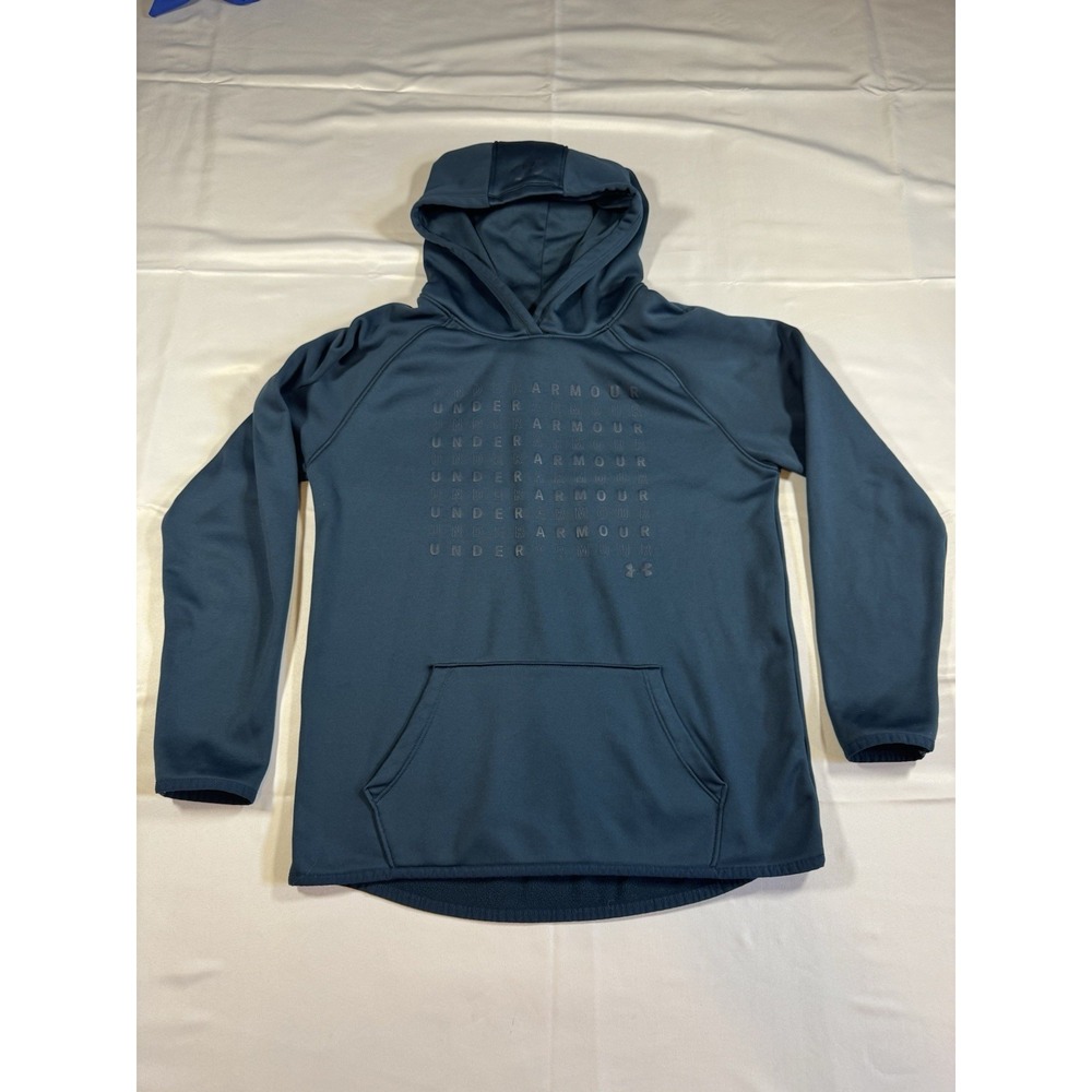 Under Armour‎ Girls Hoodie YXL Loose Fit Teal Blue Pullover Sweatshirt